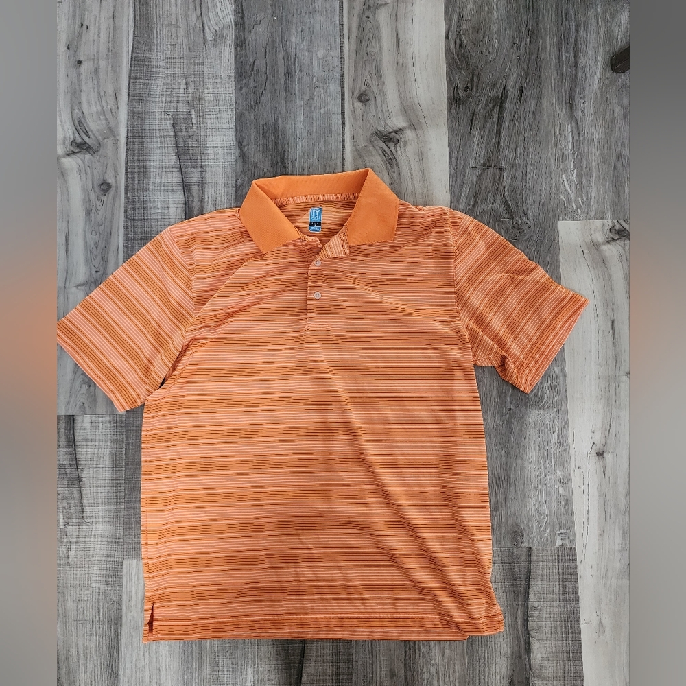 Orange Striped Polo Shirt